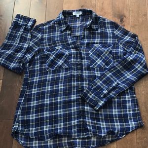 Express Plaid Sheer Blouse- Size L